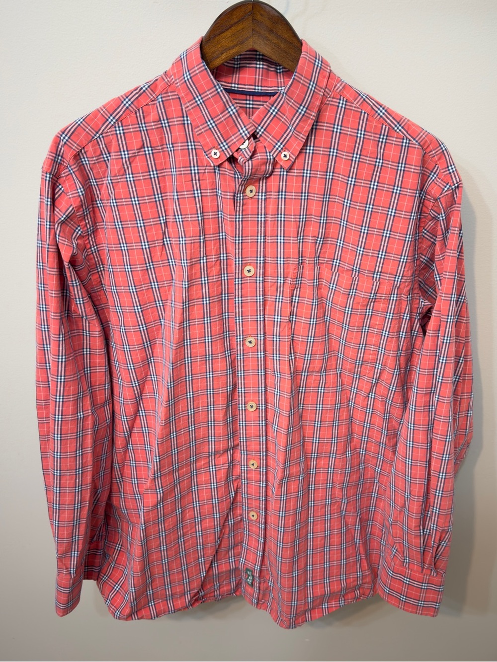 Orvis Coral Plaid Button-Down Shirt